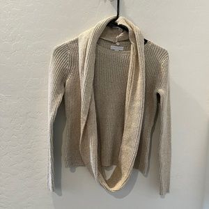 Charter Club sweater with removable scarf Size Petite Small Creme